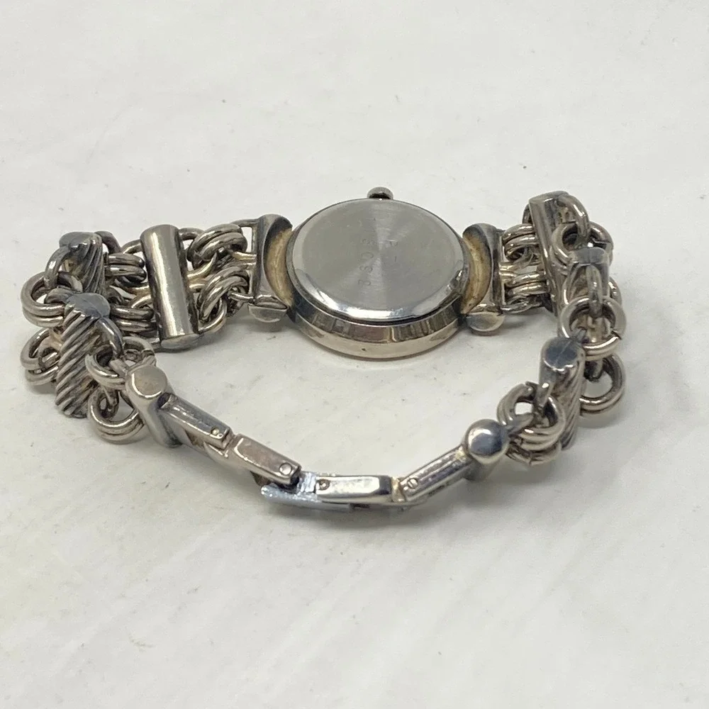 Vtg Shannons Watch Women 25mm Silver Tone Chain Link Band New Battery 6.5